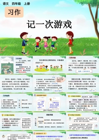 【统编版2025秋新教材】小学语文四年级上册第六单元-习作：记一次游戏【上课课件优 质版】课件
