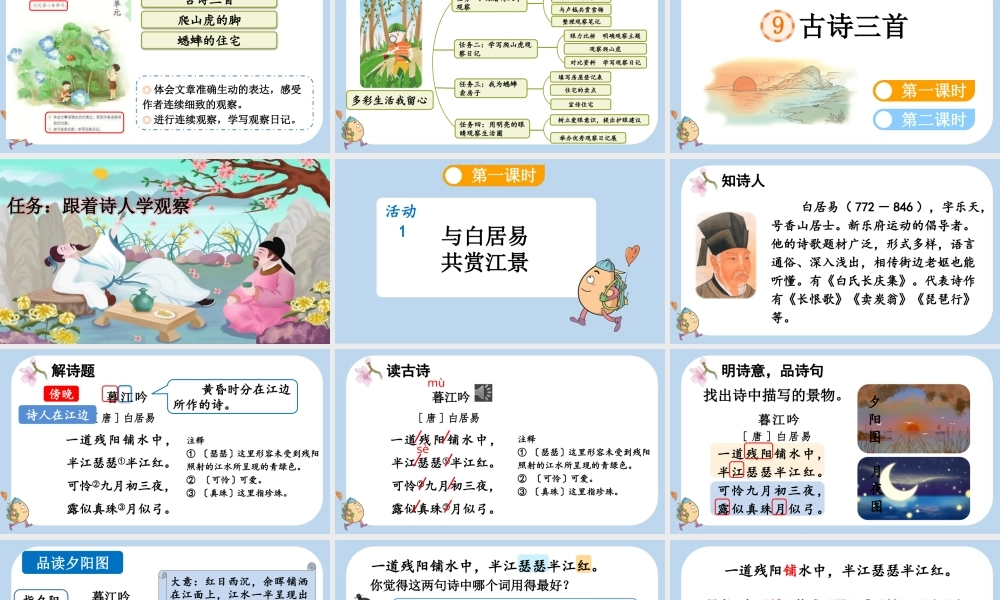 【统编版2025秋新教材】小学语文四年级上册第三单元-9 古诗三首 课件