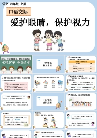 【统编版2025秋新教材】小学语文四年级上册第三单元-口语交际：爱护眼睛，保护视力 课件