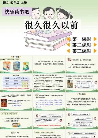 【统编版2025秋新教材】小学语文四年级上册第四单元-快乐读书吧：很久很久以前【精 华版】 课件