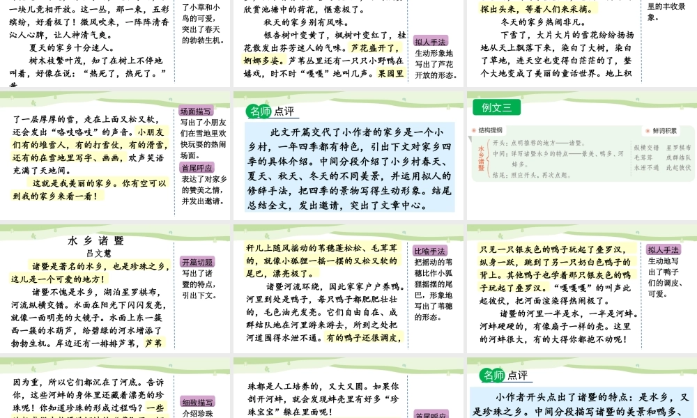 【统编版2025秋新教材】小学语文四年级上册第一单元-习作：推荐一个好地方（范文+点评+升格） 课件