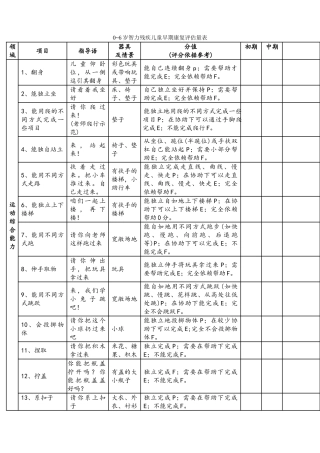 0-6岁智力残疾儿童早期康复评量手册