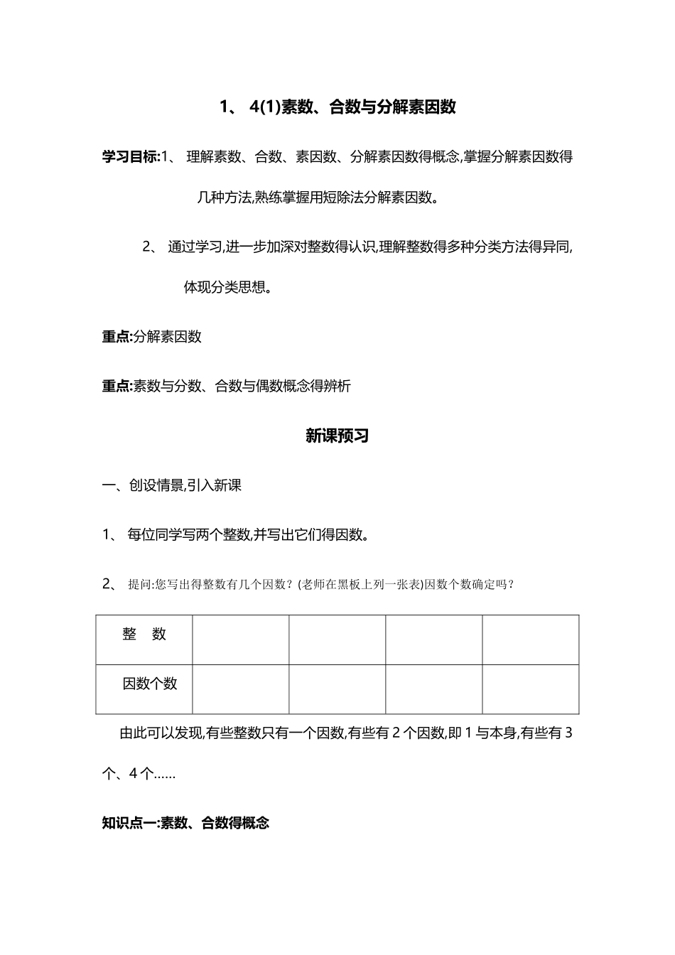 1.4 素数、合数与分解素因数讲义_第1页