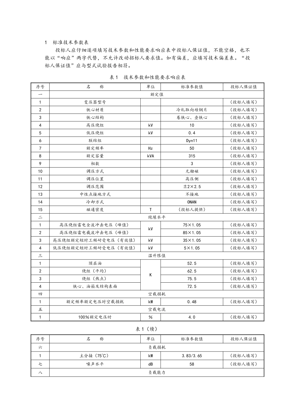10kV三相油浸式变压器技术规范_第3页