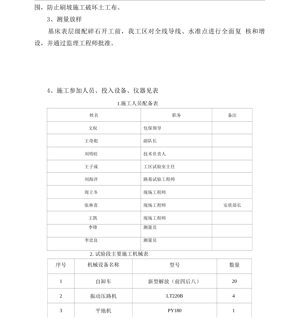114-124段路基级配碎石工艺试验施工方案_第3页