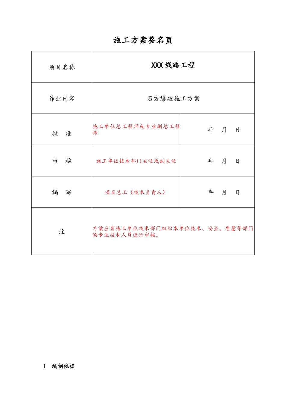 15XXX线路工程石方爆破施工方案_第2页