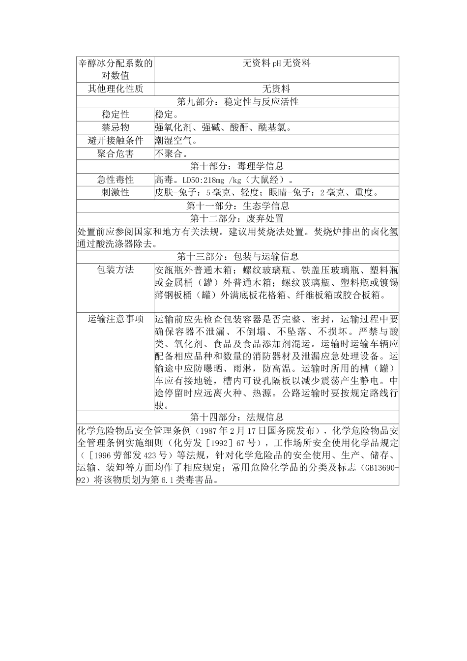 2-氯-1-丙醇安全技术说明书_第3页
