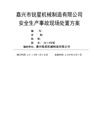 2.1 安全生产事故现场处置方案