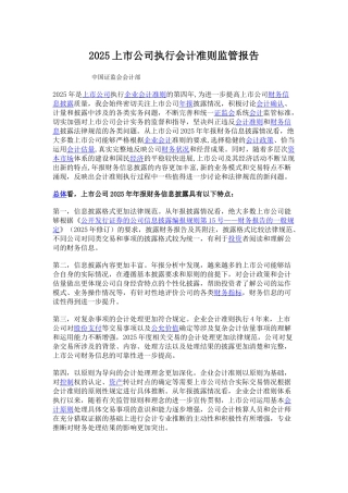2010上市公司执行会计准则监管报告