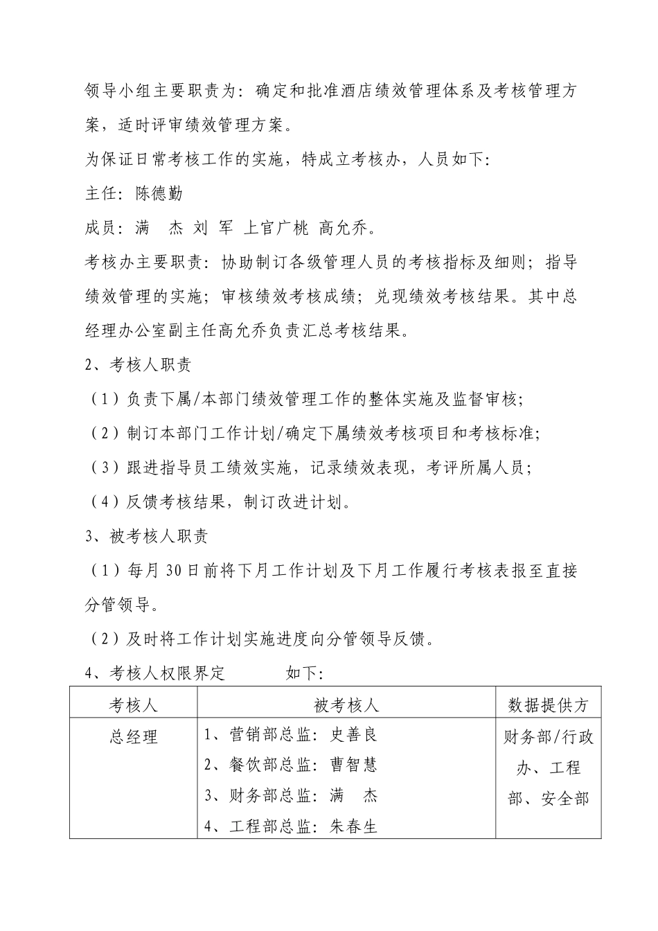 2010年香江长城商务酒店绩效考核11_第2页