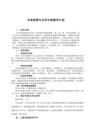 2010级市场营销-专业教学计划