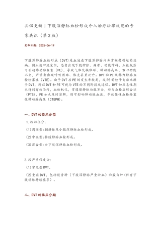 2025下肢DVT中国专家共识
