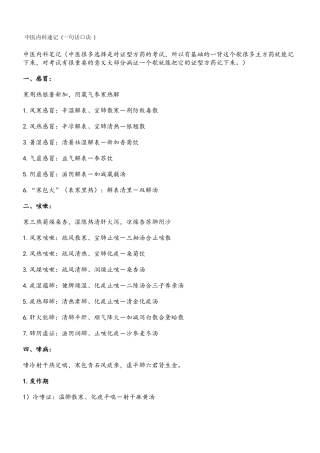 2025中医内科速记