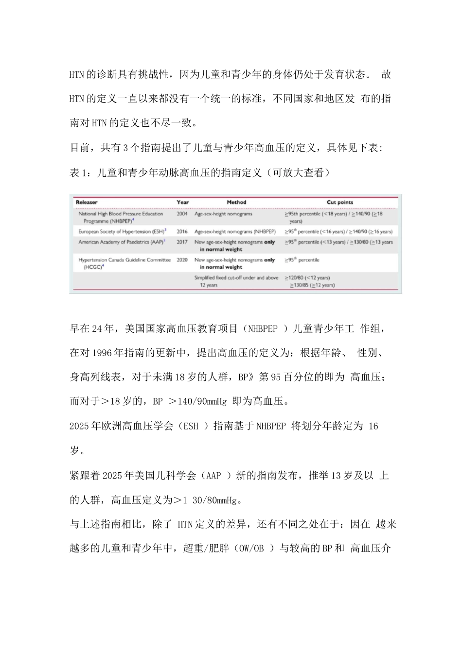 2025儿童和青少年高血压指南更新主要内容_第2页