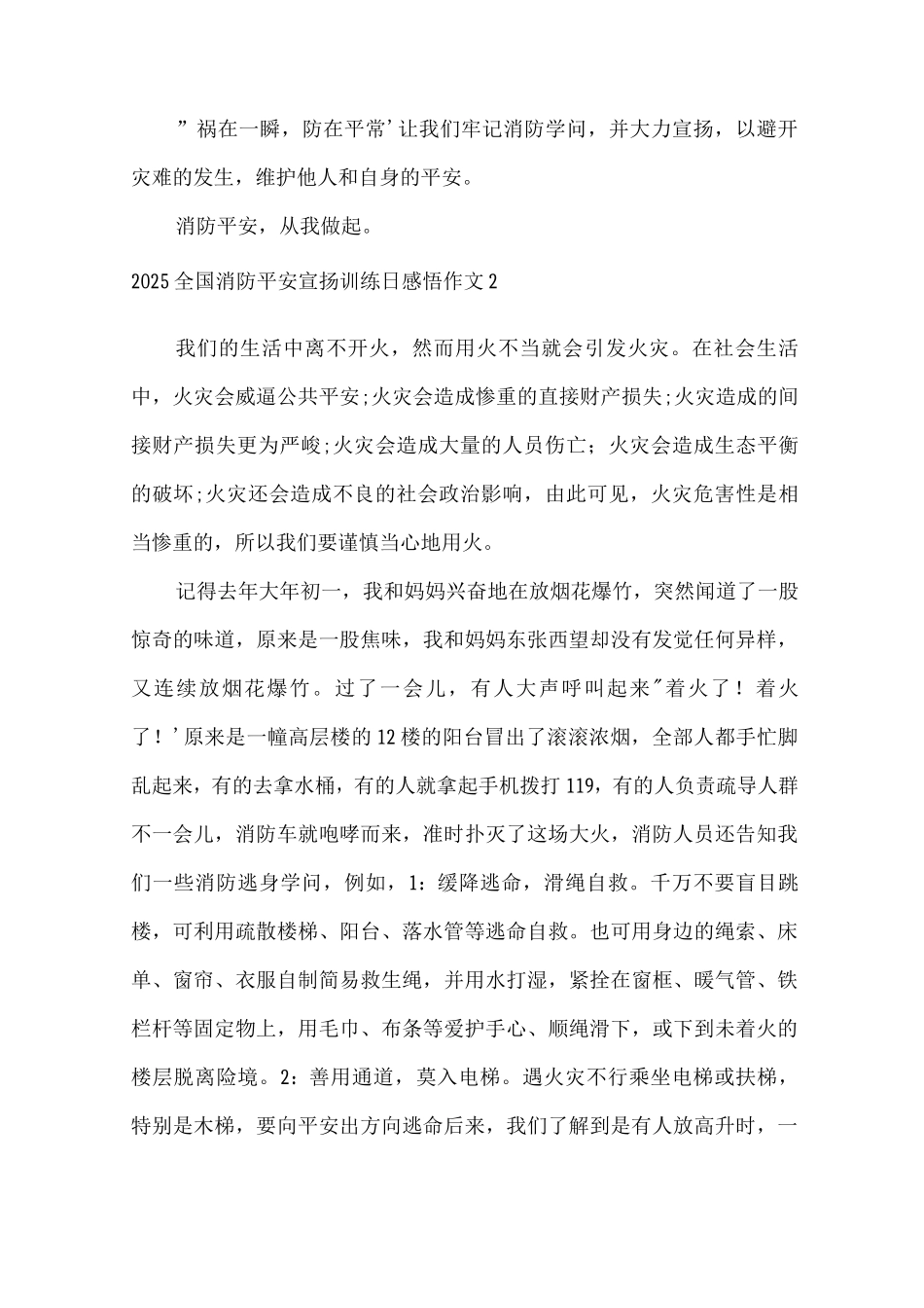 2025全国消防安全宣传教育日感悟作文6字2_第2页