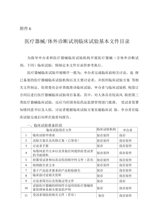 2025医疗器械-体外诊断试剂临床试验基本文件目录