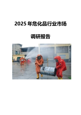 2025危化品行业市场调研报告