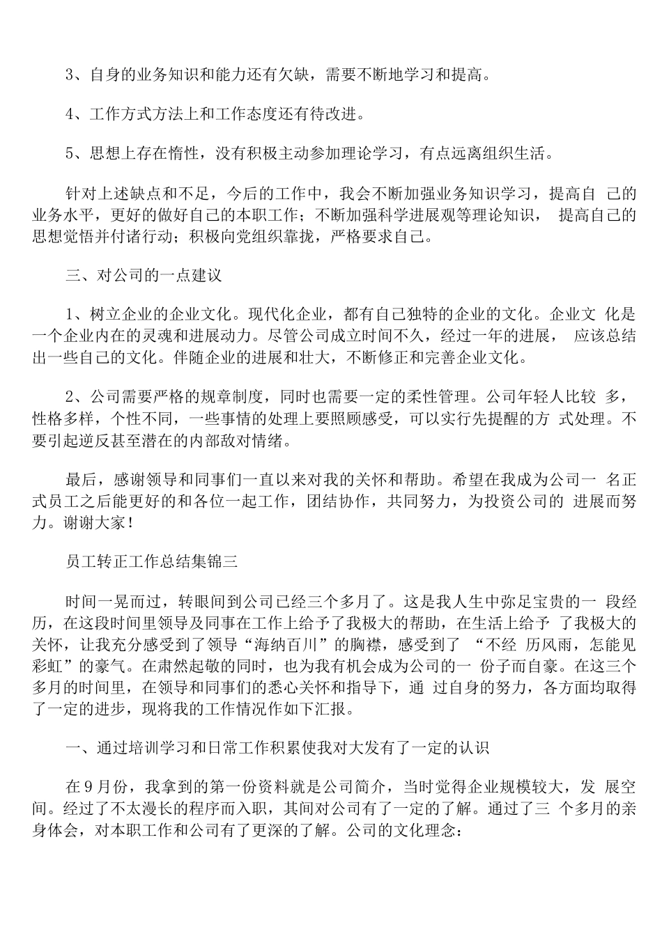 2025员工转正工作总结集锦_第3页
