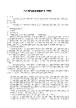 2025四川新力葆绩效管理方案