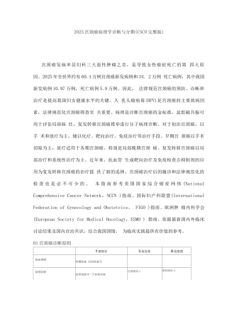 2025宫颈癌病理学诊断与分期