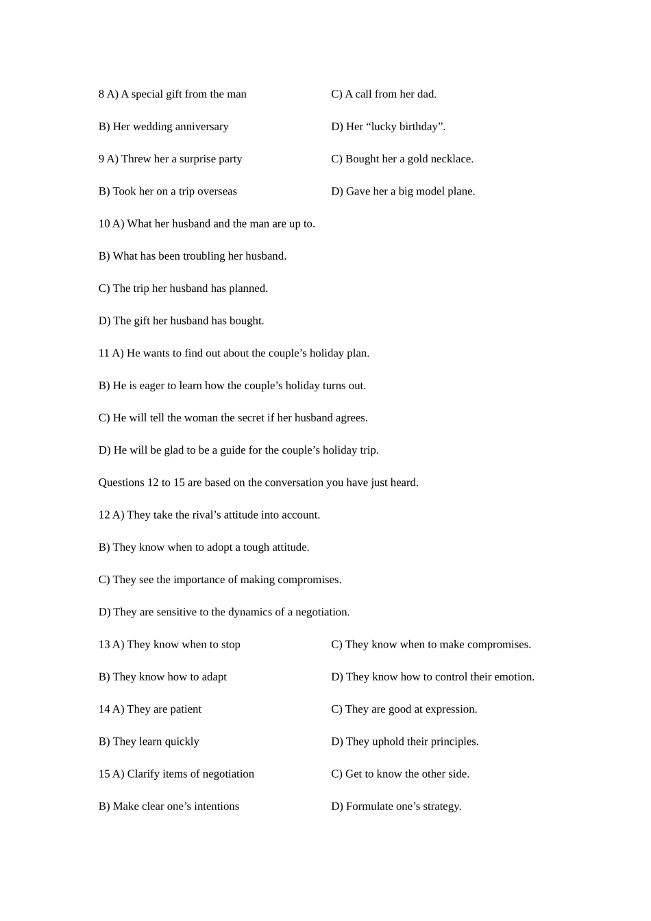 2025年12月大学英语四级考试真题第一套_第3页