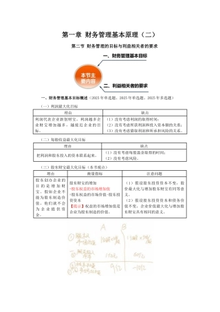 2025年CPA讲义《财管》第一章财务管理基本原理02