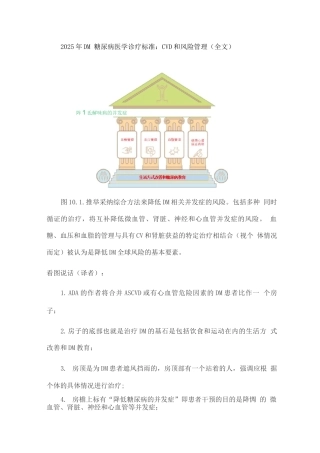 2025年DM糖尿病医学诊疗标准CVD和风险管理