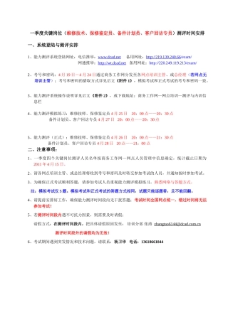 2025年一季度四个关键岗位测评时间通知