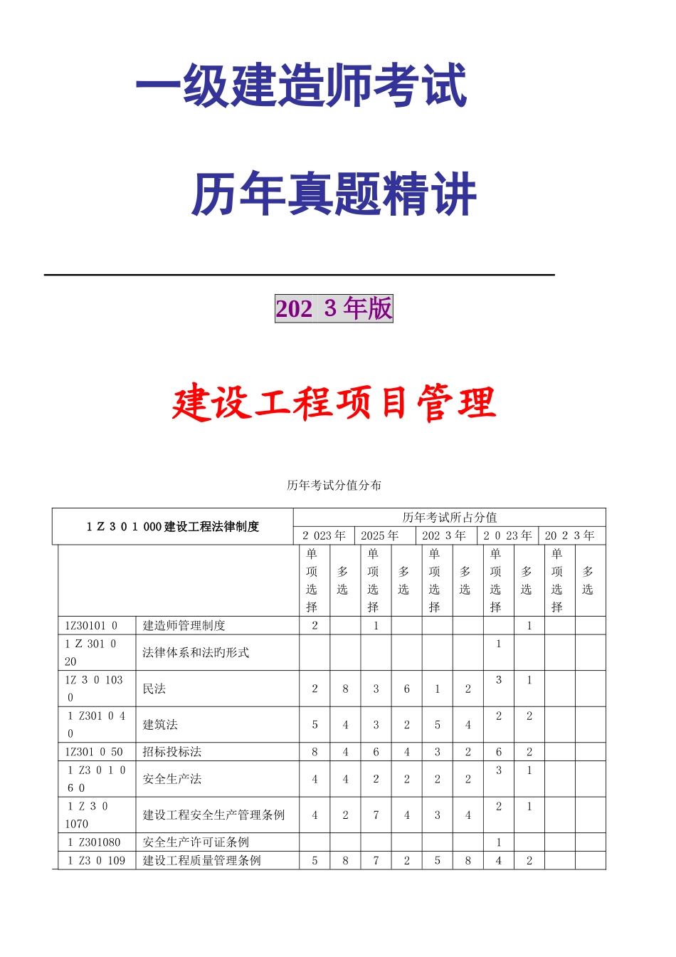 2025年一级建造师项目管理历年真题_第1页