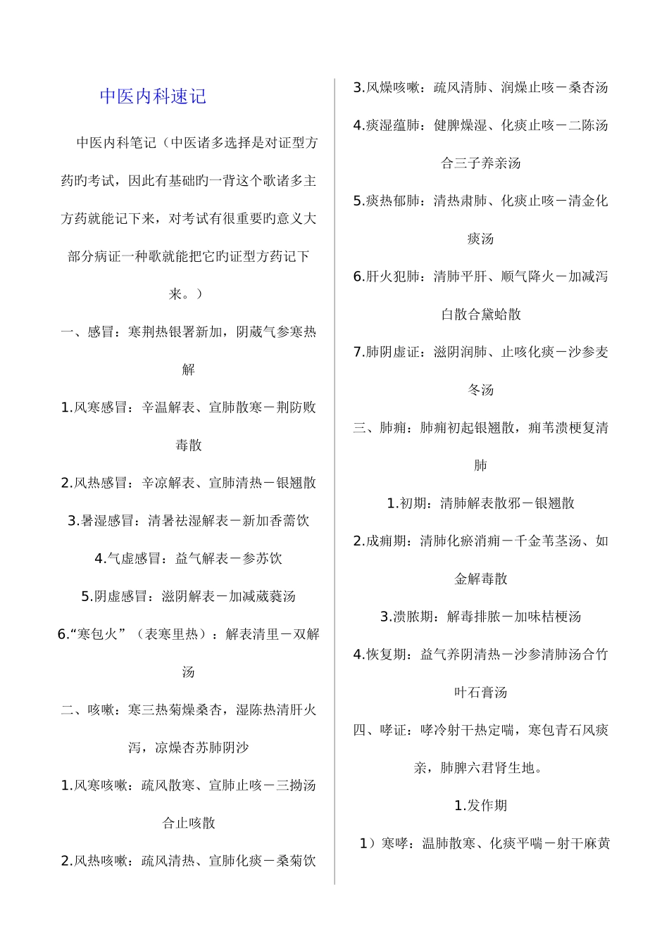 2025年中医执业医师考试各科汇总_第1页