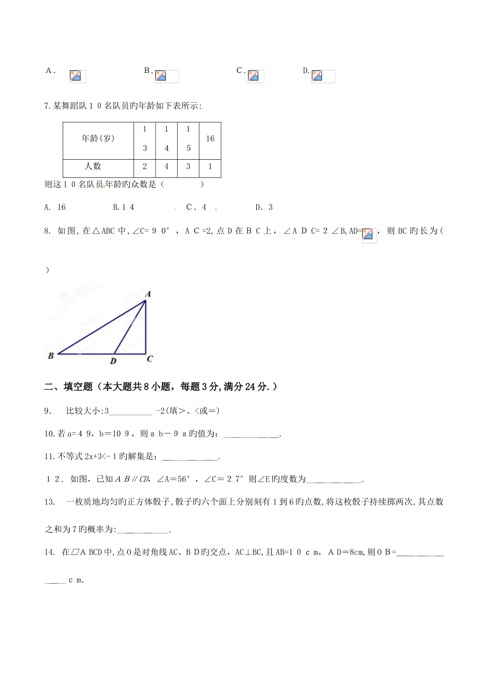 2025年中考真题精品解析数学精编版_第2页