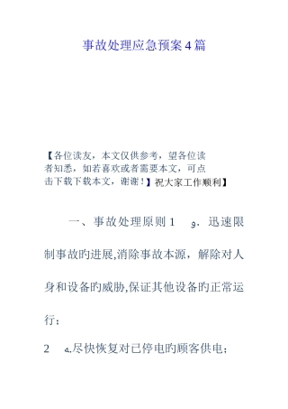 2025年事故处理应急预案篇