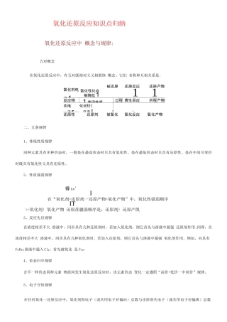 2025年二氧化剂和还原剂知识点