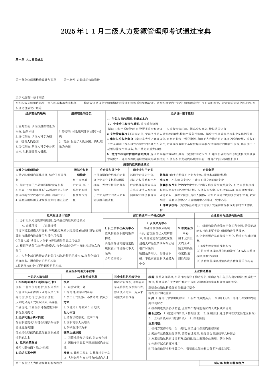 2025年二级人力资源管理师考试通过宝典_第1页