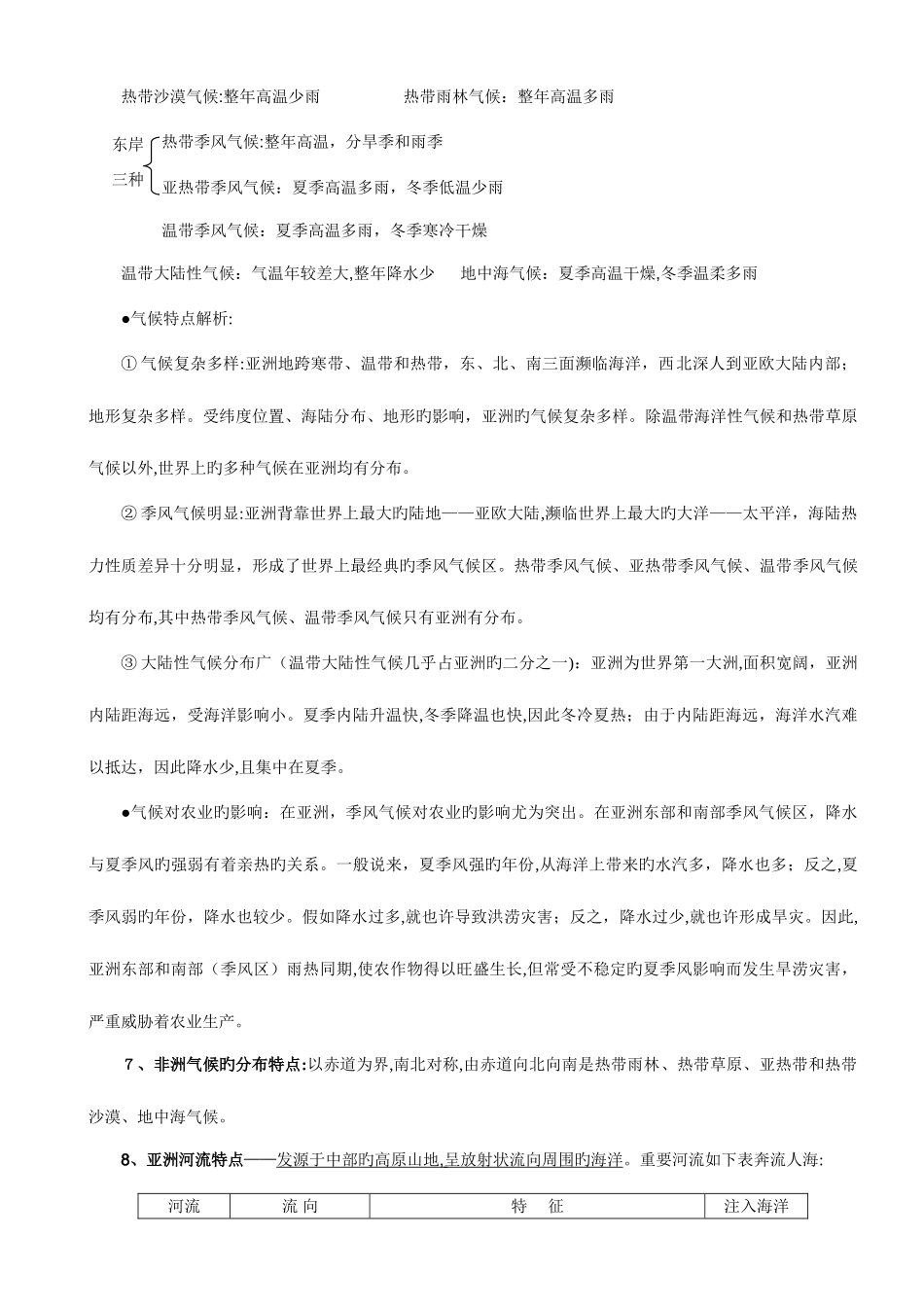 2025年人教版七年级地理下册知识点归纳_第2页