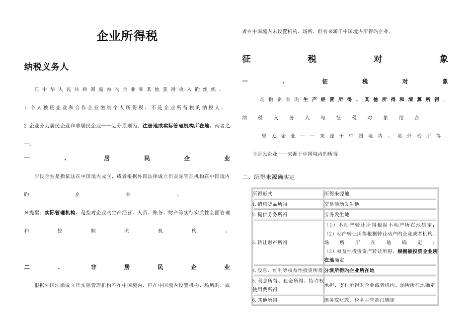 2025年企业所得税知识点整理_第1页