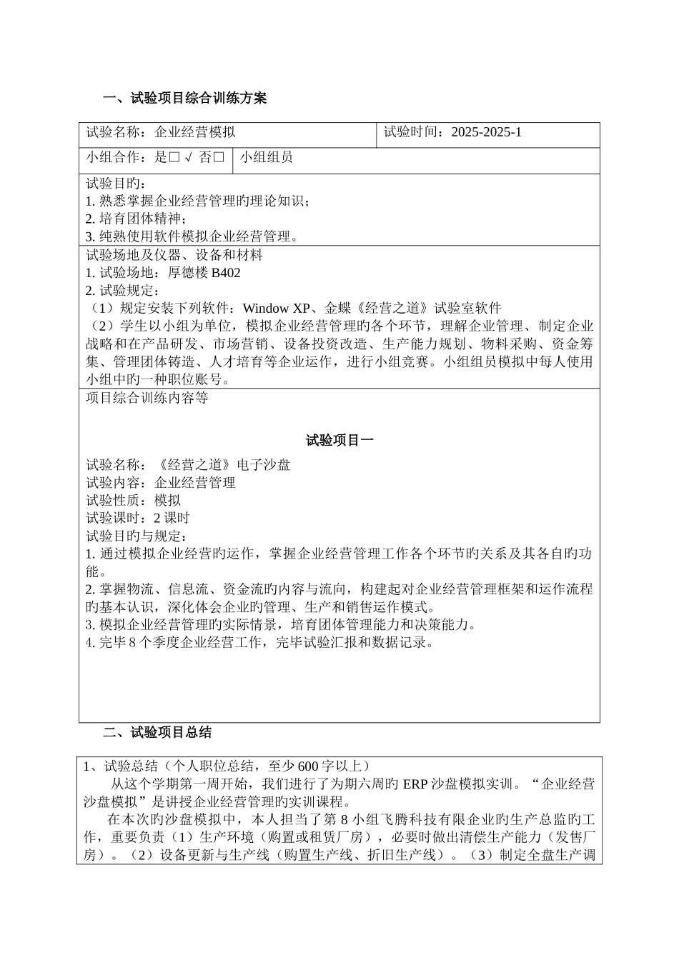 2025年企业经营模拟电子沙盘实验报告_第2页