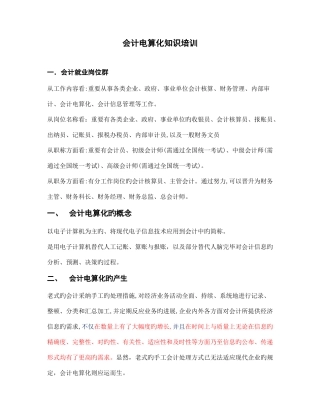 2025年会计继续教育之会计电算化知识培训