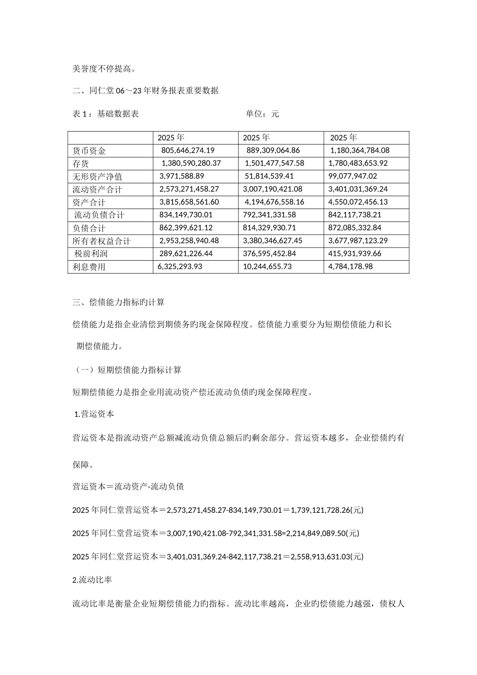 2025年偿债能力分析电大会计作业_第2页