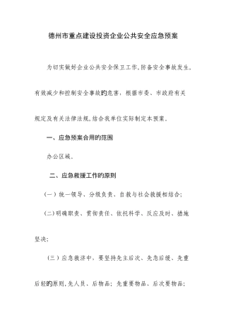 2025年公共安全应急预案