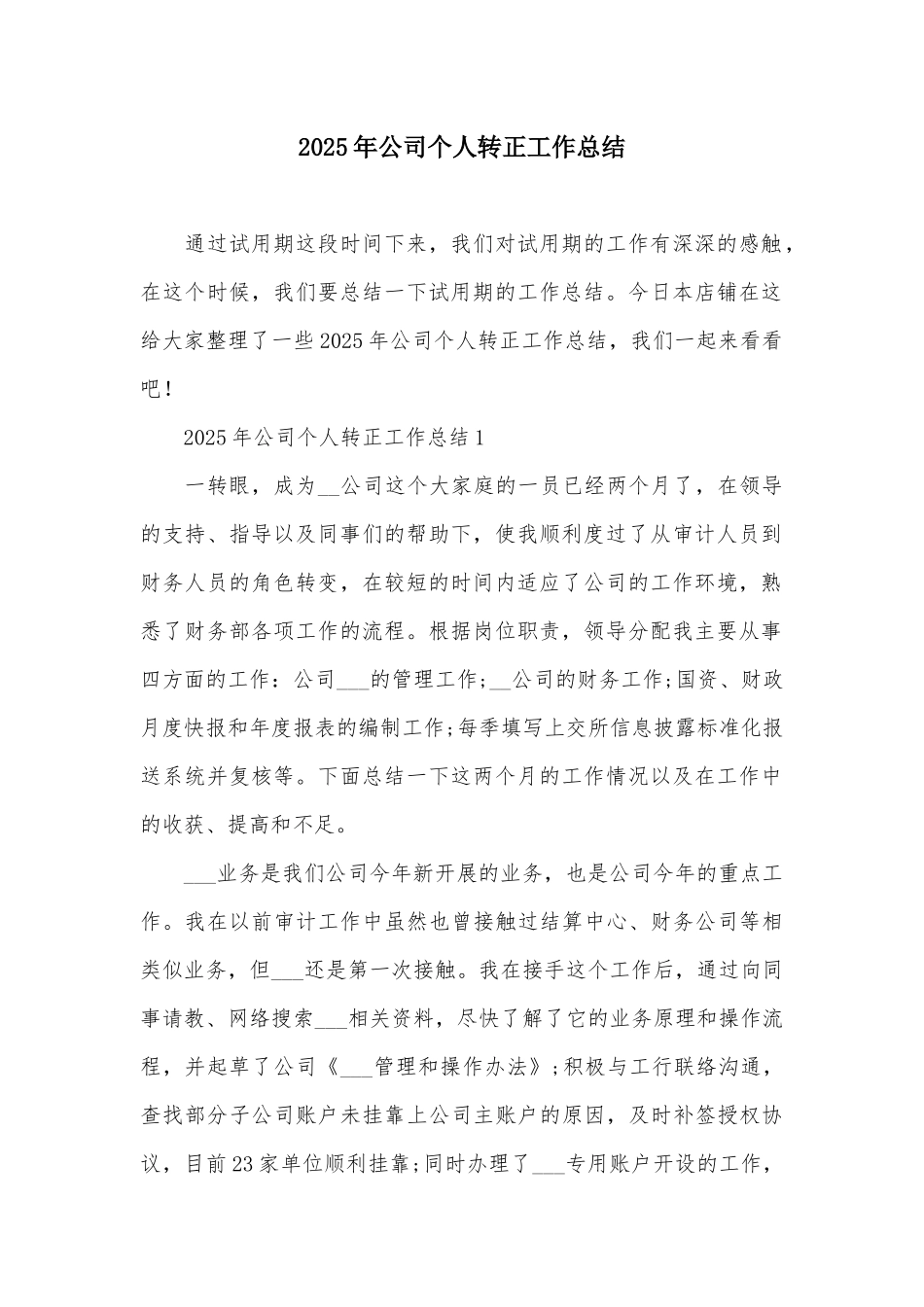 2025年公司个人转正工作总结_第2页
