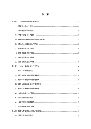 2025年公司安全生产责任制各级部门全套
