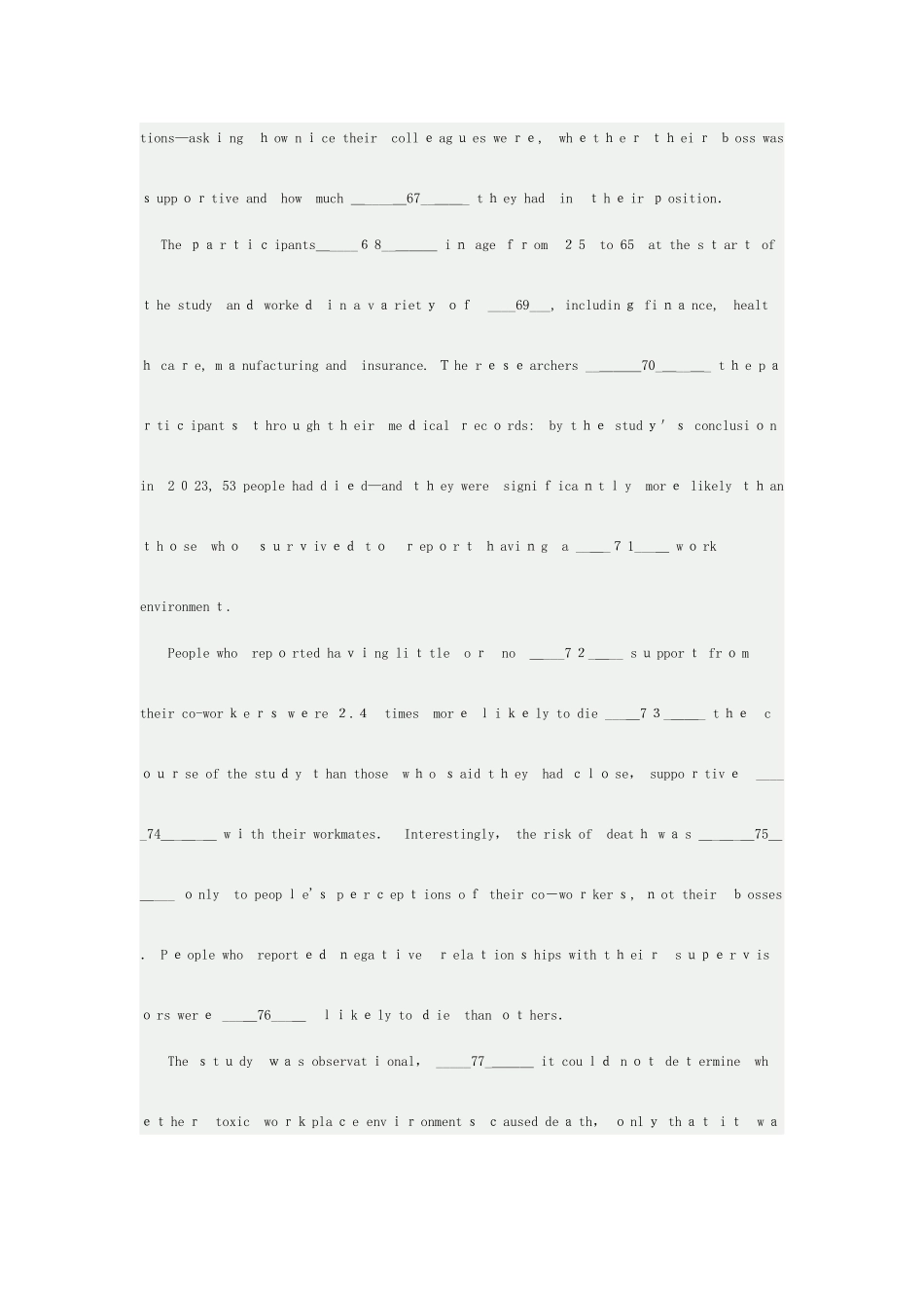 2025年六级历年完形填空真题及答案_第2页