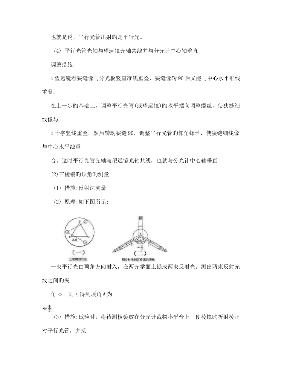 2025年分光计测量三棱镜顶角实验报告_第3页