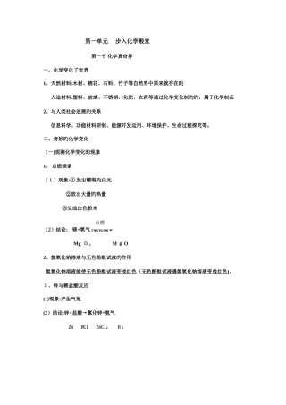 2025年初三化学全册知识点鲁教版