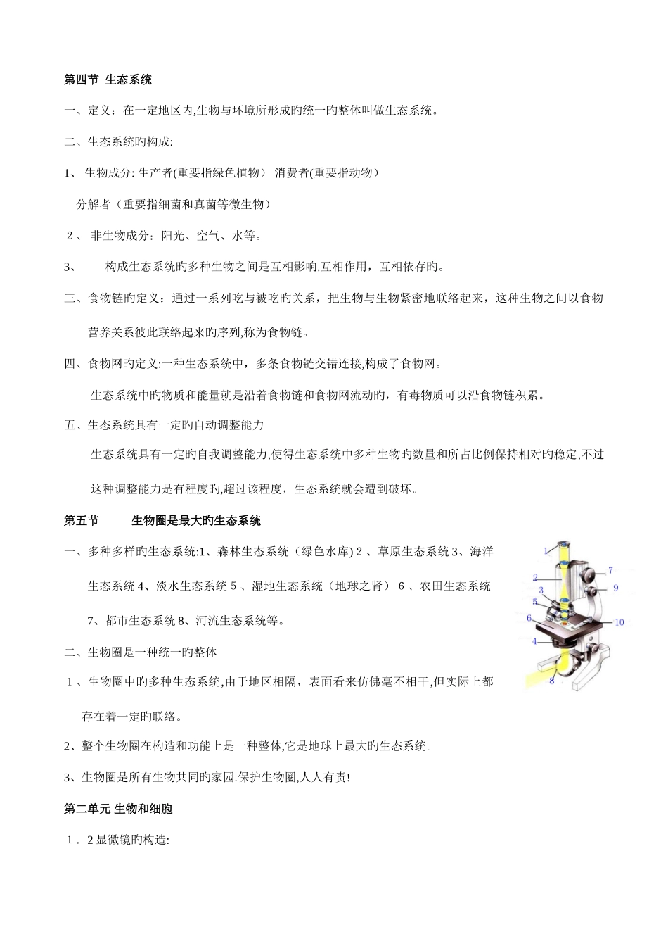 2025年初中生物会考必考知识点汇总_第2页