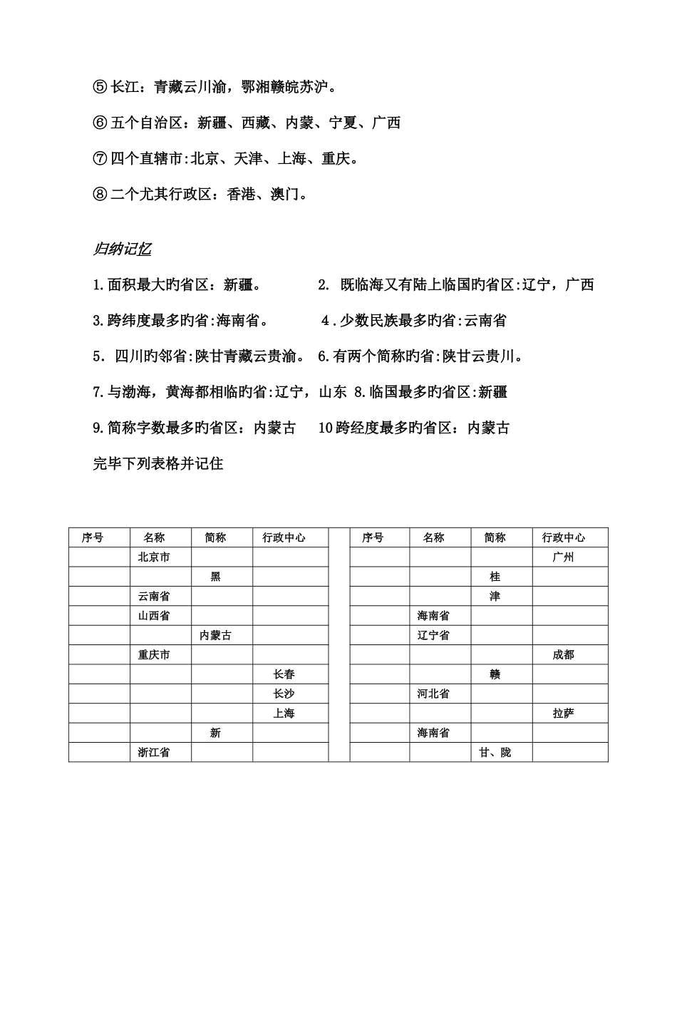 2025年初二上期地理复习知识要点归纳_第3页