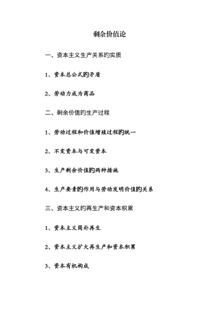 2025年剩余价值论