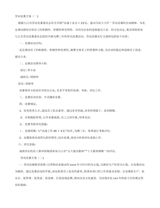 2025年劳动竞赛方案
