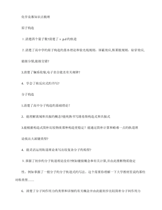 2025年化学竞赛知识点梳理解读